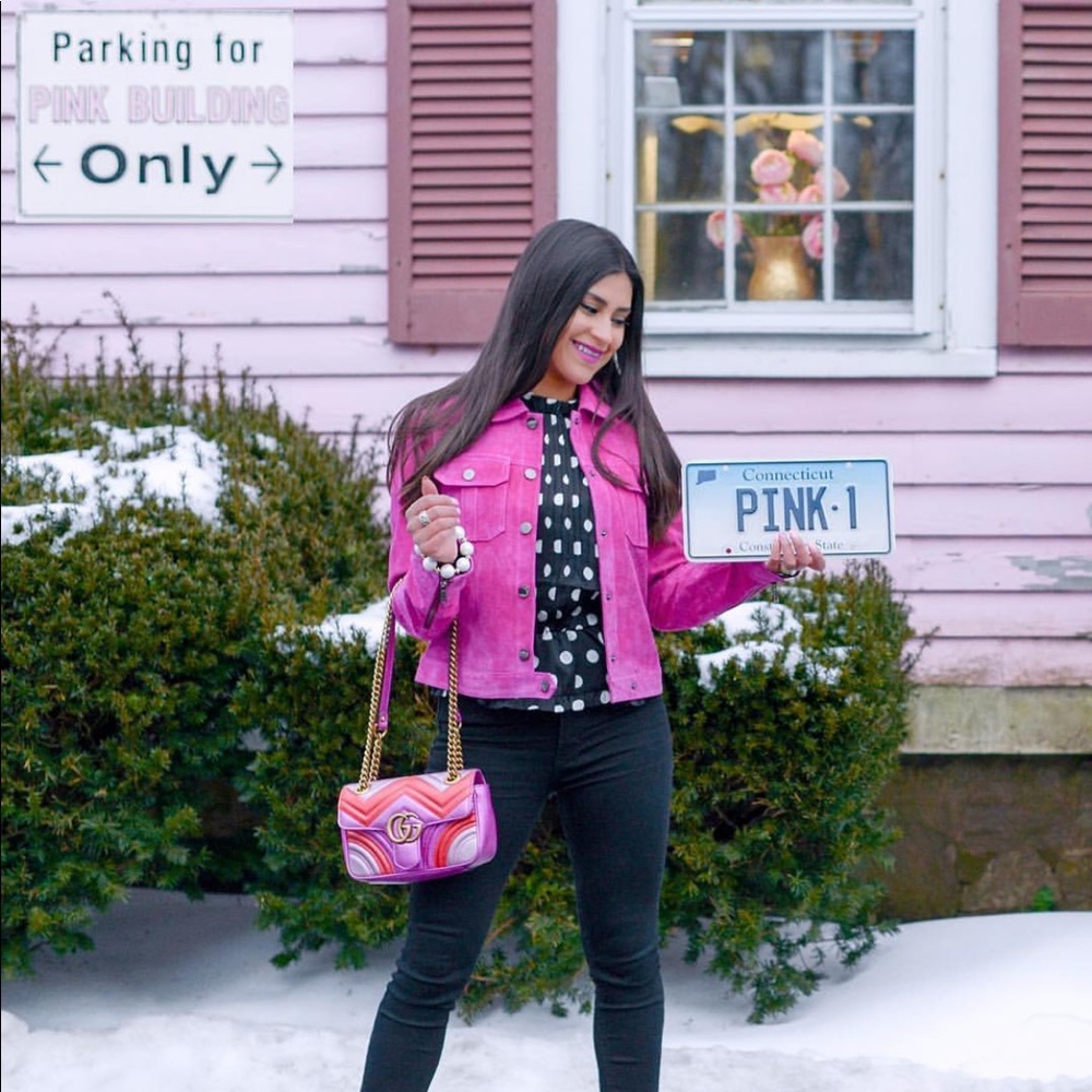 Magenta suede jacket